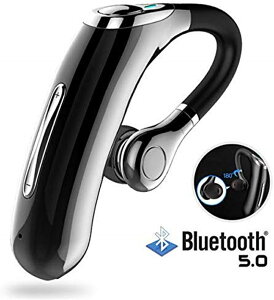 【タイムセール】Bluetooth ヘッドセットV5.0 ワイヤレスブルートゥースヘッドセット 高音質片耳 快適装着 超長時間通話 超大容量バッテリー長持ち イヤホン ビジネス ハンズフリー通話 マイク内蔵 イヤフック伸縮でき 各種類設備に対応 日本語説明書付き CSRチップ搭載