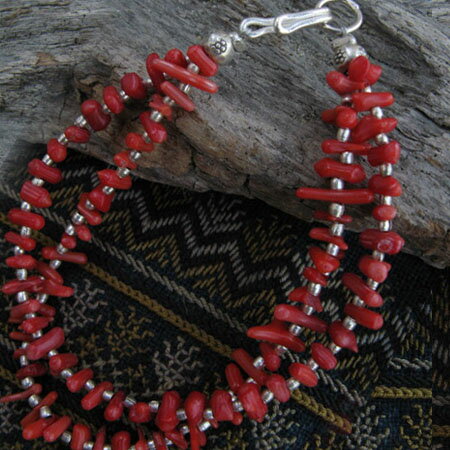 【Tompa オリジナルアクセサリー】珊瑚のブレスレット☆アジア/民族/エスニック