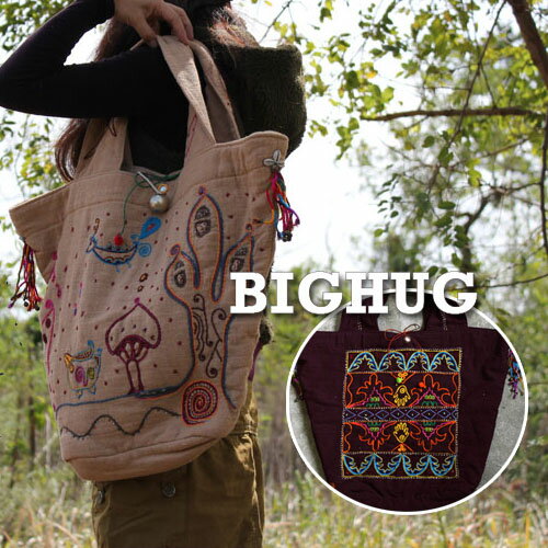 樂天商城 - 【Big Hug】Makiパケヤ刺繍トートバッグ!!【送料無料】