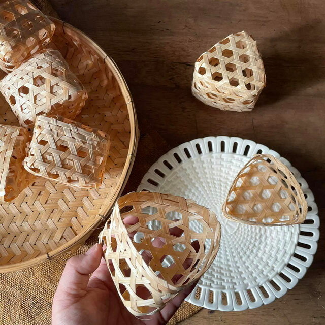 【アジアの台所】竹製 おにぎりケース おむすびオブジェ おにぎり入れ お弁当箱