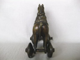 【数量限定品】真ちゅう製「車付き馬」【楽ギフ_包装】