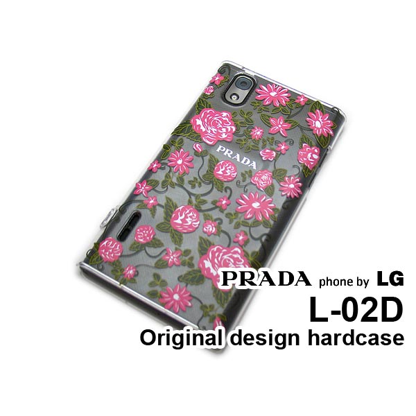 ゆうパケ送料無料【docomo PRADA phone by LG L-02D用ケース】【L-02D（docomo L-02D） L-02Dケース】 ケース/カバー/CASE/ケ−ス アクセサリー/スマホケース/スマートフォン用カバー 【花 ピンク/l02d-722】