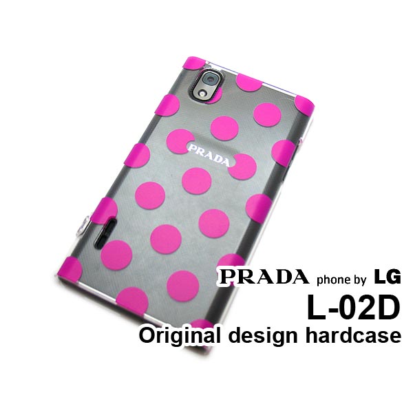 ゆうパケ送料無料【docomo PRADA phone by LG L-02D用ケース】【L-02D（docomo L-02D） L-02Dケース】 ケース/カバー/CASE/ケ−ス アクセサリー/スマホケース/スマートフォン用カバー 【大きいドット ピンク/l02d-622】