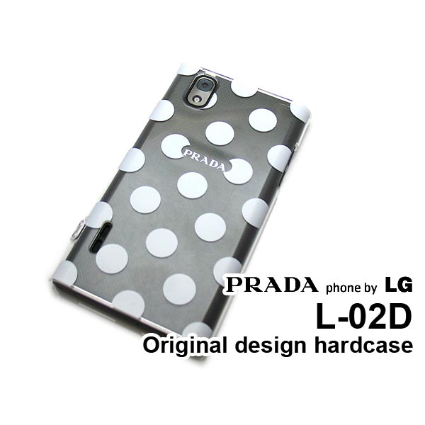 ゆうパケ送料無料【docomo PRADA phone by LG L-02D用ケース】【L-02D（docomo L-02D） L-02Dケース】 ケース/カバー/CASE/ケ−ス アクセサリー/スマホケース/スマートフォン用カバー 【大きいドット 白/l02d-621】