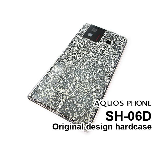 ゆうパケ送料無料【docomo AQUOS PHONE SH-06D用ケース】【SH-06D（docomo SH-06D） SH-06Dケース】 ケース/カバー/CASE/ケ−ス アクセサリー/スマホケース/スマートフォン用カバー 【レース柄 ホワイト/sh06d-M730】