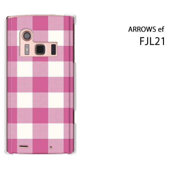 ゆうパケ送料無料【au ARROWS ef FJL21用ケース】【fjl21ケース】[ケース/カバー/CASE/ケ−ス][アクセサリー/スマホケース/スマートフォン用カバー]【チェック2（濃ピンク）/fjl21-M851】