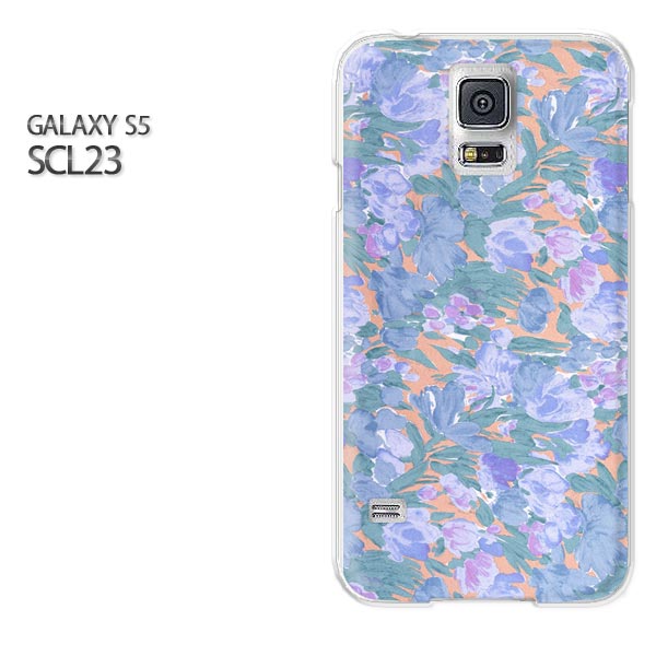 ゆうパケ送料無料【au GALAXY S5 SCL23ケース】[scl23 ケース][ケース/カバー/CASE/ケ−ス][アクセサリー/スマホケース/スマートフォン用カバー][花(ブルー）/scl23-pc-new0213]