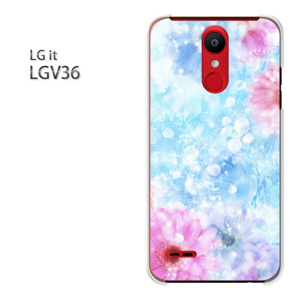 ゆうパケット送料無料 LG it LGV36au lgit lgv36スマートフォン おしゃれ 人気 カワイイアクセサリー スマホケース カバー ハード ポリカーボネート 花 ガーベラ(ブルー)/lgv36-pc-new0439