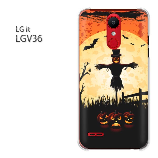 ゆうパケット送料無料 LG it LGV36au lgit lgv36スマートフォン おしゃれ 人気 カワイイアクセサリー スマホケース カバー ハード ポリカーボネート[ハロウィン・キャラ(オレンジ)/lgv36-pc-new0543]