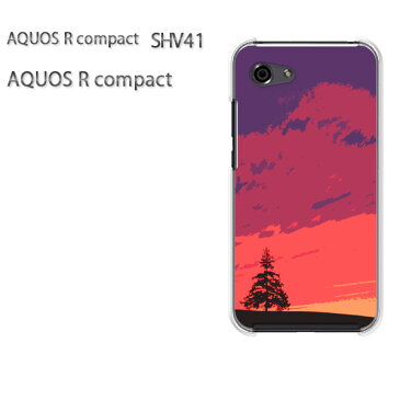 ゆうパケ送料無料 au ソフトバンクAQUOS R compact SHV41 アクオス R コンパクトshv41 aquos r compactアクセサリー スマホケース カバー ハード ポリカーボネート [夕日・シンプル（紫）/shv41-pc-ne282]