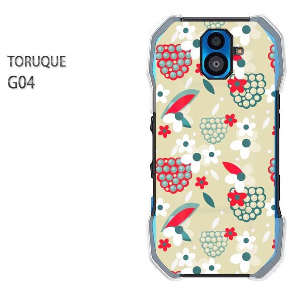 ゆうパケ送料無料 TORQUE G04au トルク g04アクセサリー スマホケース カバー ハード ポリカーボネート[花(ベージュ)/g04-pc-new1114]