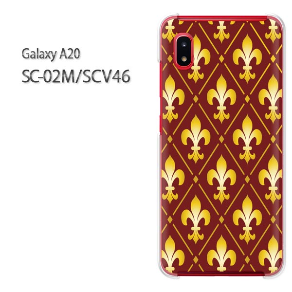 ゆうパケ送料無料 Galaxy A20 SC-02M SCV46sc02m scv46 ギャラクシー galaxya20 ドコモ auクリア 透明 スマホケース カバー ハード ポリカーボネート[シンプル・紋章(赤・黄)/sc02m-pc-new0105]