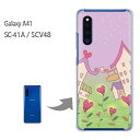 ゆうパケ送料無料 SC-41A SCV48 ケース カバー Galaxy A41ギャラクシー sc41a scv48 galaxya41クリア 透明 スマホケース ハード ポリカーボネート[ハート・星(紫)/sc41a-pc-new1307]