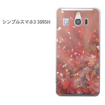 ゆうパケ送料無料 Softbank シンプルスマホ3 509SH509sh しんぷる すまほ かんたん 初心者 おしゃれ 人気 カワイイアクセサリー スマホケース カバー ハード ポリカーボネート【モミジ・クリスタル/509sh-M986】