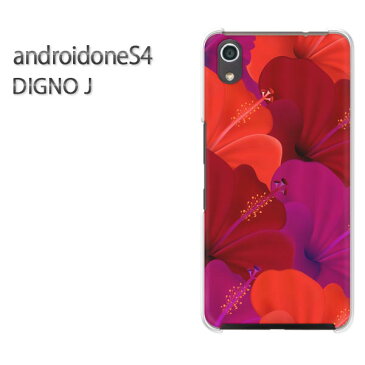 ゆうパケット送料無料 androidone S4DIGNO J ディグノ アンドロイドワン ケース カバークリア 透明 ハードケース ハードカバーアクセサリー スマホケース スマートフォン用カバー[花(赤)/androidones4-pc-new0673]