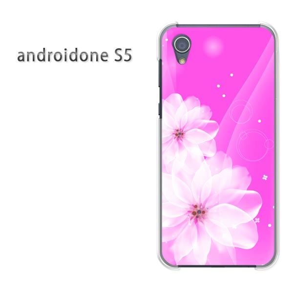 ゆうパケット送料無料 androidone S5アンドロイドワン Yモバイル ケース カバークリア 透明 ハードケース ハードカバーアクセサリー スマホケース スマートフォン用カバー[花(ピンク)/androidones5-pc-new0704]