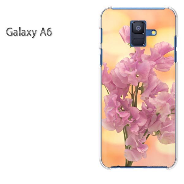 ゆうパケ送料無料 Galaxy A6 ケースギャラクシー a6 GALAXYクリア 透明 ハードケース ハードカバーアクセサリー スマホケース スマートフォン用カバー[花(ピンク)/galaxya6-pc-new0977]