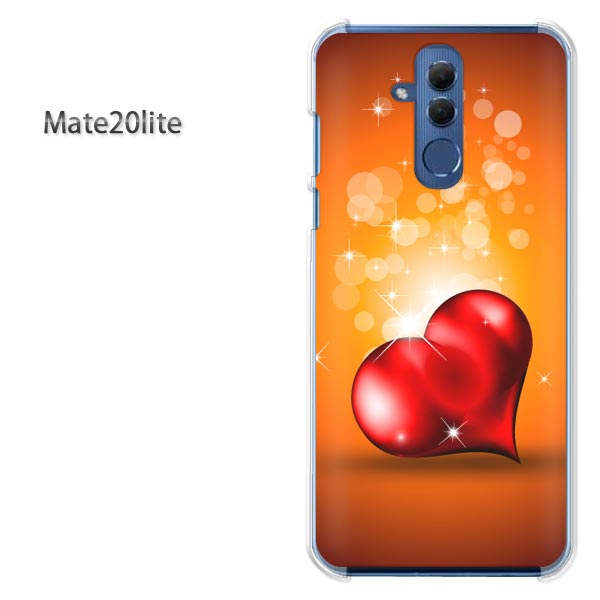 ゆうパケ送料無料 Mate20 litesimフリー HUAWEI MATE20 LITEPCケース おしゃれ 人気 カワイイアクセサリー スマホケース カバー ハード ポリカーボネート[ハート(オレンジ)/mate20lite-pc-new0592]