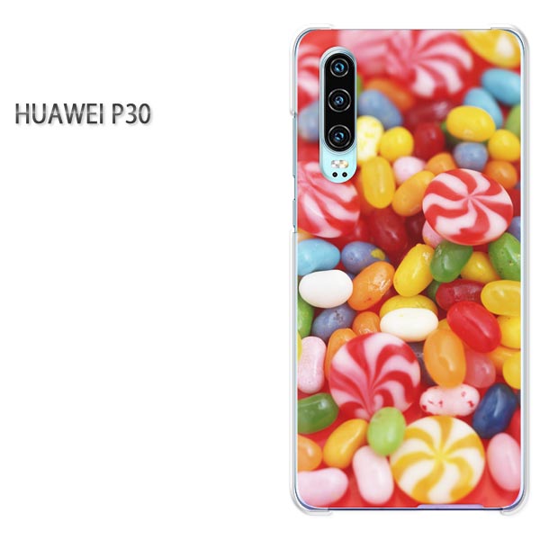 ゆうパケ送料無料 HUAWEI P30simフリー huawei ファーウェイ p30アクセサリー スマホケース カバー ハード ポリカーボネート[スイーツ・キャンディー(赤・黄）/p30-pc-new0401]