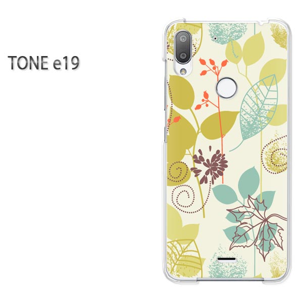 ゆうパケ送料無料 TONE e19 トーンモバイルtone e19 TONE E19アクセサリー スマホケース カバー ハード ポリカーボネート[花(グリーン)..