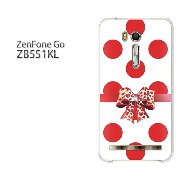 ゆうパケ送料無料 ZenfoneGO ZB551KLzb551kl ゼンフォン zenfone go ASUSクリア 透明 ハードケース ハードカバーアクセサリー スマホケース スマートフォン用カバー [ドット・リボン（赤）/zb551kl-pc-ne420]