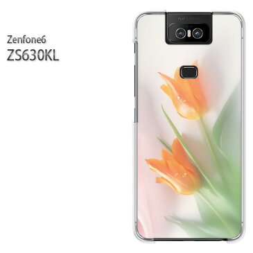 ゆうパケ送料無料 ZenFone6 ZS630KL ゼンフォンASUS zenfon6アクセサリー スマホケース カバー ハード ポリカーボネート[花・チューリップ(オレンジ)/zs630kl-pc-new0999]