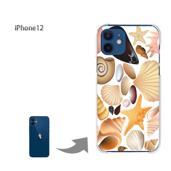 ゆうパケ送料無料 iPhone12 ケースi12 iPhone アイフォン iphone12 ケース カバー PCケース おしゃれ 人気 カワイイアクセサリー スマホケース カバー ハード ポリカーボネート[夏・シンプル・貝殻(白)/i12-pc-new0772]