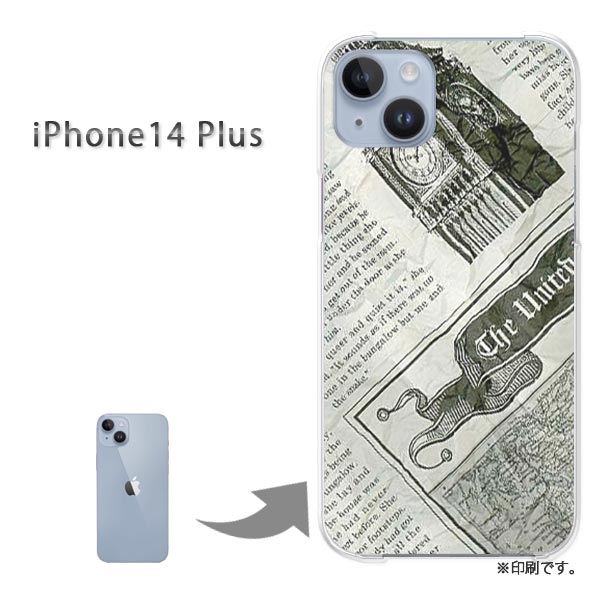 ゆうパケ送料無料 iPhone14Plus ケースiphone14plus アイフォン14プラス PCケース おしゃれ 人気 カワイイアクセサリー スマホケース カバー ハード ポリカーボネート【ニュースペーパー2（B）/i14plus-M775】