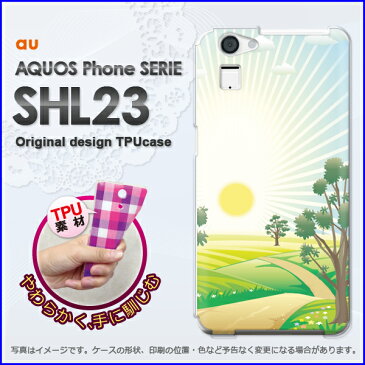 ゆうパケ送料無料★TPUソフトケース★au AQUOS Phone SERIE SHL23(アクオス)用ケース[shl23 ケース][ケース/カバー][シンプル・太陽(黄)/shl23-new1584]