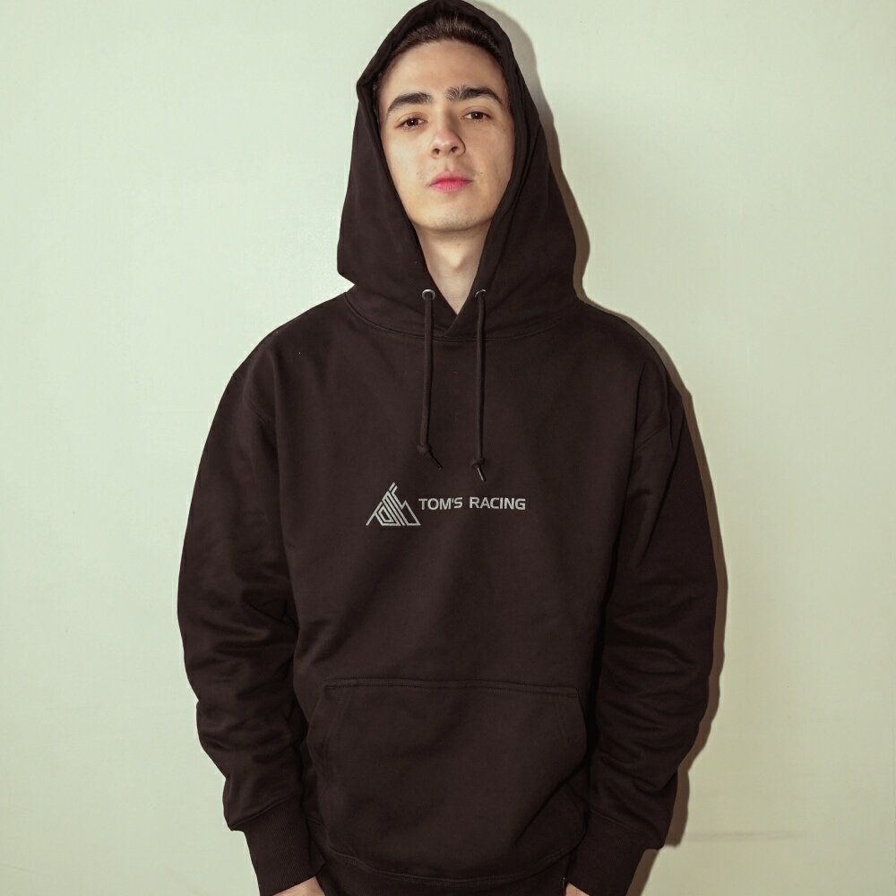 【TOM'S公式】プル オーバー パーカー "TOM'S RACING" ブラック フーディー ワンポイント トムス レーシング 公式 TR24-PO001-