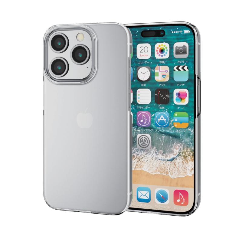 ���쥳�� iPhone15 Pro ������ �ϡ��� ����� 1mm ü�Ҽ���ޤ��ݸ� UV������ ���˶��� ���ꥢ PM-A23CPVKCR