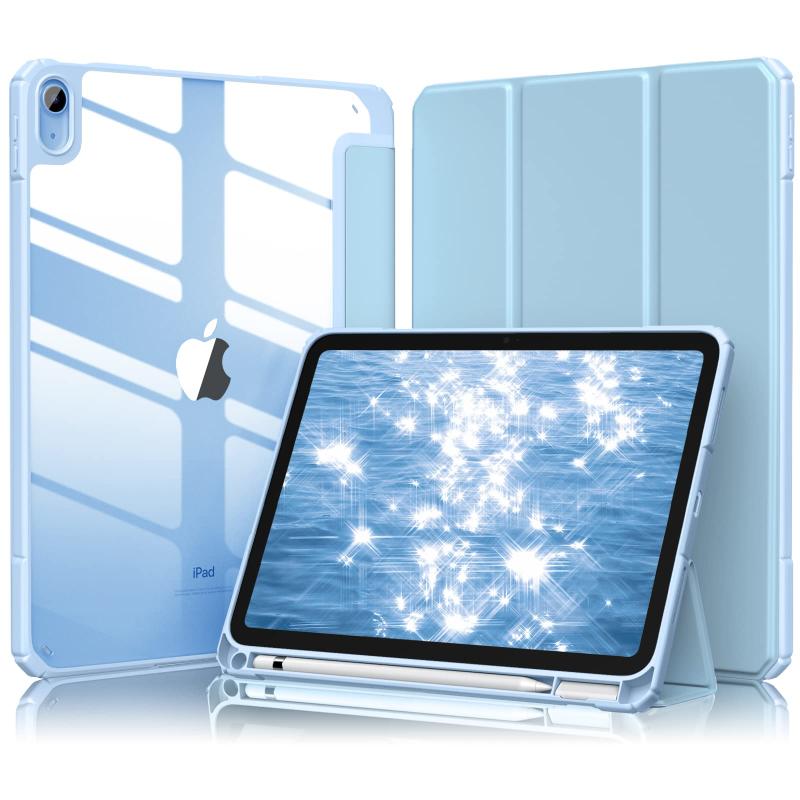 【】対応iPad a16 ケース - 11インチ 2026新型 三つ折りスタンド 薄型 ペンシル収納 軽薄 軽量 DIY透明 オートスリープ機能対応 耐衝撃 対応iPad A16 ケース アジサイ