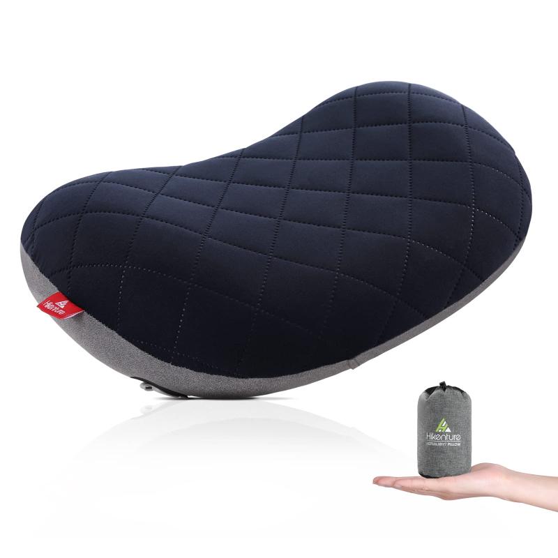 Hikenture キャンプ 枕 軽量 コンパクト【140g·手のひらサイズ】綿100％カバー 防滑処理 キャンプ まく..