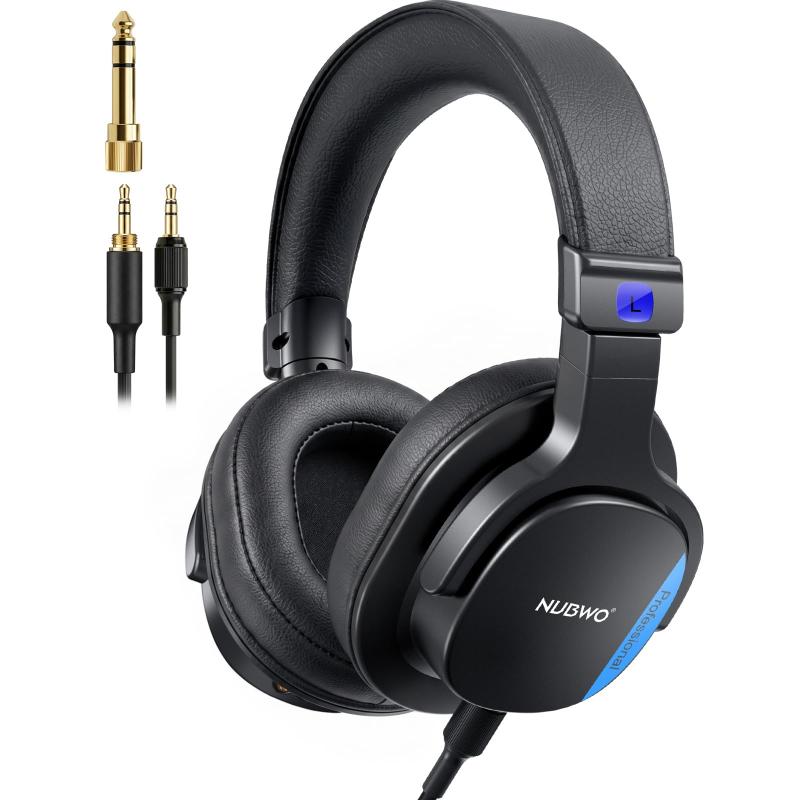 HD01 モニターヘッドホン 有線 3.5mm ヘッドフォン 取り外し可能6.35mmジャック付きスタジオレコーディング 楽器練習 ギター ポッドキャスト ミキシング 電子ピアノ DJ ヘッドホン【プロフェッショナル・スタジオモニターサウンド】本スタジオヘッドホンはハイレゾ認証を取得し、45mm バイオ振動板ドライバーを搭載。周波数特性 20Hz～40kHz、インピーダンス 50Ω により、精緻でハイファイなサウンドを再現。プロフェッショナルなモニタリング用途に特化設計されています。【耐久性のある巻き付き防止カールケーブル】2.5m 3.5 mmコードと 1.5m マイク付きケーブルと取り外し可能6.35mmアダプタを標準装備。太めのコルゲート加工線材は巻き付きを効果的に防ぎ、カールプラグがしっかり固定されて断線や不意の切断を回避。一般的な有線ヘッドホンよりもはるかに耐久性に優れています。【一日中快適な装着感】重量わずか 241g の有線オーバーイヤーヘッドホン。メモリーフォームイヤーパッドと補強構造のヘッドバンドを採用。イヤーカップは 90 度回転、180 度フリップ可能で、片耳でのモニタリングも容易。スタジオでの長時間モニタリング、ギターアンプ練習、ポッドキャスト収録など、長時間使用でも疲れにくい設計です。【デュアルオーディオ共有機能】瞬時のオーディオ共有とデュアルデバイスでのプラグアンドプレイに対応し、スタジオ機器間をスムーズに切り替え可能です。プロ仕様の DJ 用有線ヘッドホンとして、ミキシング・レコーディング・ライブ DJ セットに最適。プロデューサー、エンジニア、パフォーマーに理想的な仕様です。【幅広い互換性】スマホ、PC、DJミキサー、アンプ、電子ピアノ、エレキギター、キーボードなど、3.5mm/6.35mm端子を搭載したあらゆるオーディオ機器と互換性があります。