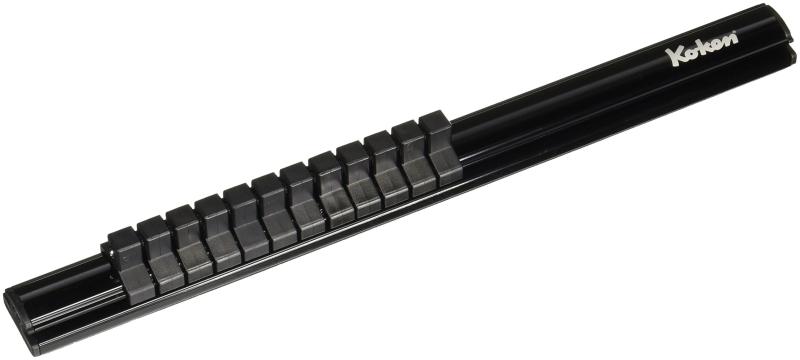 コーケン アルミソケットレール 3/8(9.5mm)SQ.クリップ12ヶ付き 全長300mm RSAL300-3/8X12