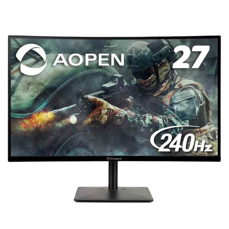 AOPEN ゲーミング湾曲モニター 27HC5RZbmiiphx 27インチ 240Hz 1ms VA フルHD PS4 FPS向き HDMI×2 DisplayPort 3年 広い視野角178°高さ調整 高さ調節 上下調整 ピボット機能 縦横回転 スイ