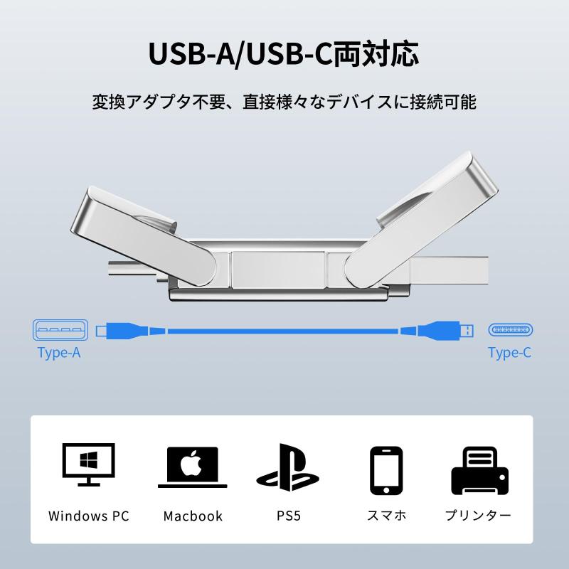 SSD 外付け 256GB スティック型 USB 3.2 Gen2 Type-A/Type-C両対応 金属筐体 Win/Mac PS5/PS4 iPhone15/16/17シリーズ対応 ポータブルSSD レザーケース付属 - Image 2