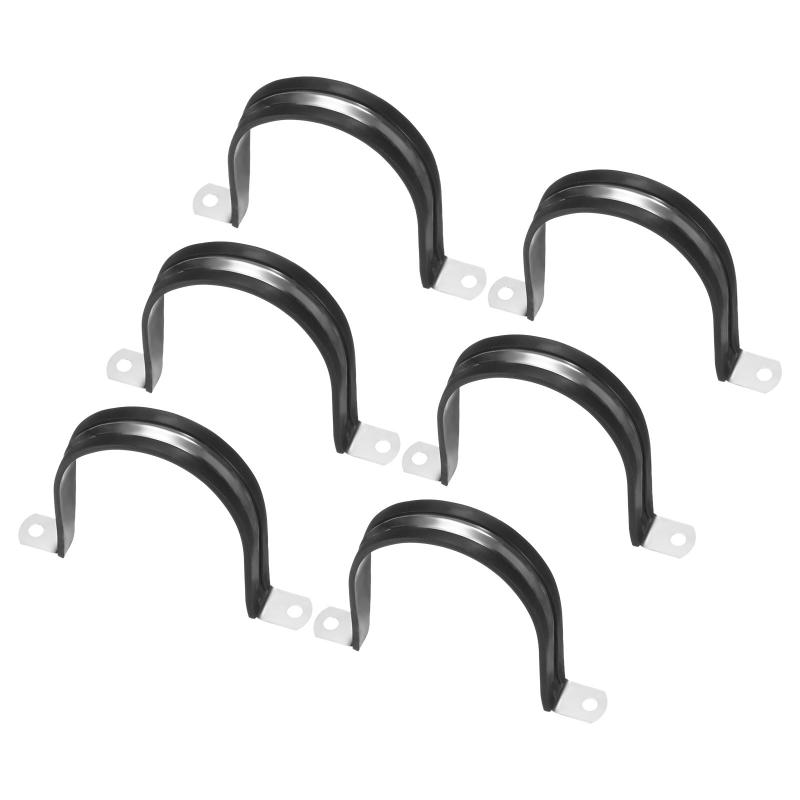 樂天商城 - 6パックのケーブルクランプ 3-1/2インチ/ 89 mm 304ステンレススチールラバークッション絶縁ケーブルクランプU形金属ホルダー チューブ/ワイヤー/パイプ/ループ取り付け用