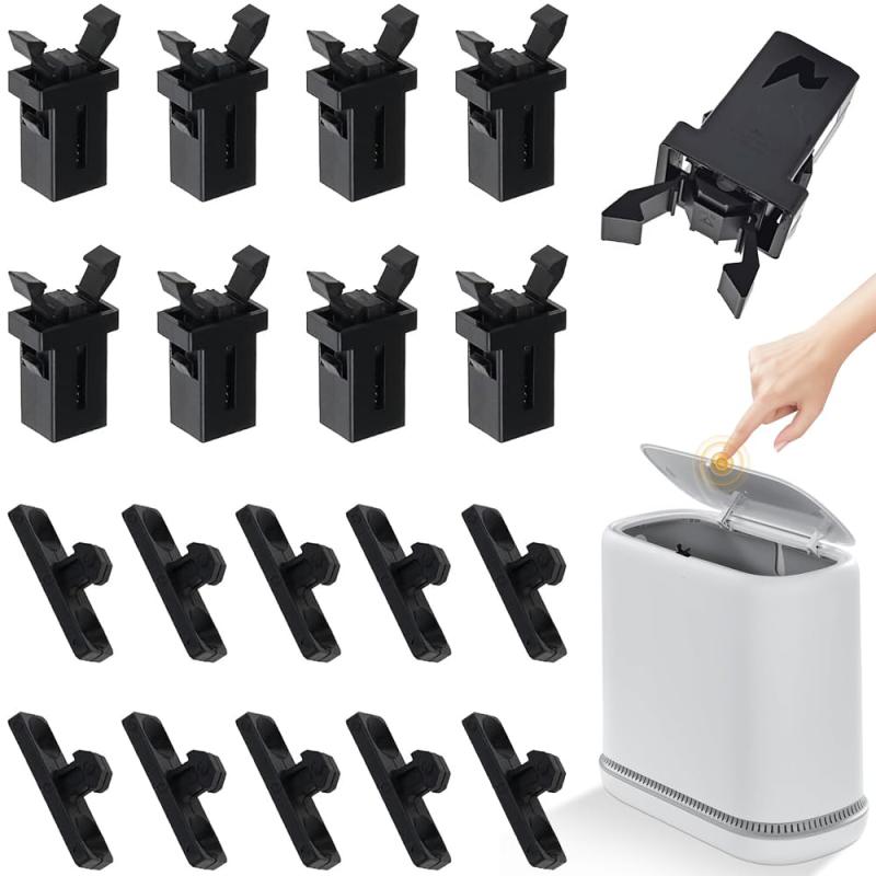 樂天商城 - プッシュラッチ ストライク 小型 ゴミ箱 プラスチック キャッチ互換性 便利 迅速 修理 蓋 簡単挿入 ゴミ箱/車のメガネホルダー/車のランプ/収納ボックス/灰皿 交換部品 ブラック（押しボタ