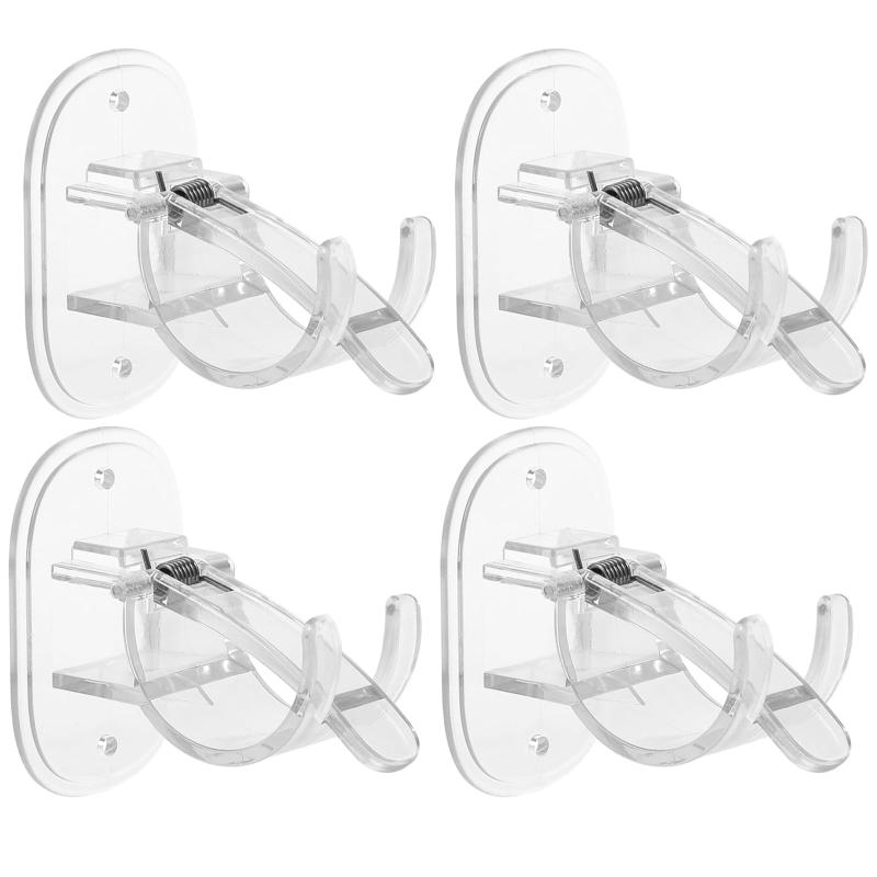 フック 突っ張り棒用 支え 壁 収納 4個セット 壁掛け 穴開け不要 物干し竿受け のれん掛け カーテン つ..