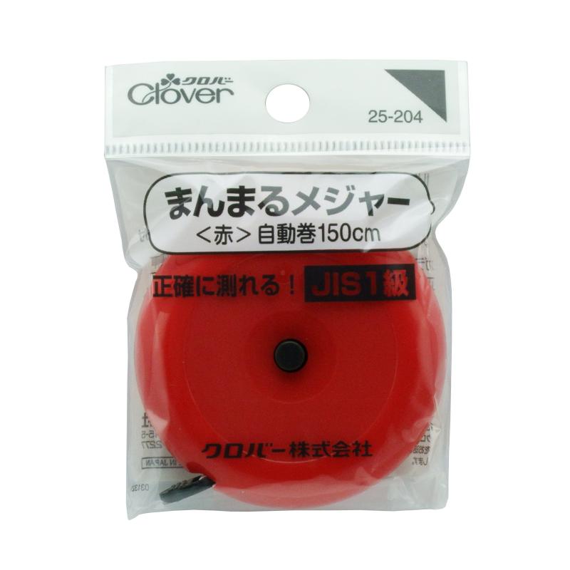 Clover まんまるメジャー自動巻き 150cm 赤25-204150cm/自動巻取式