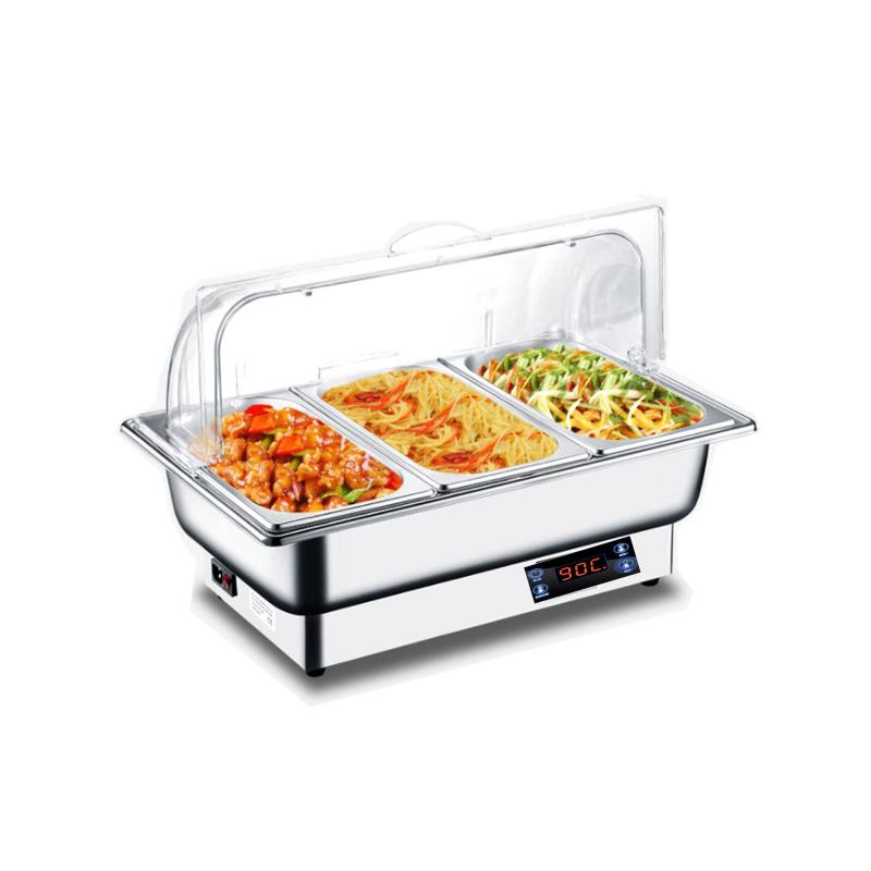 ビュッフェサーバー チェーフィングディッシュ chafing dish 13.5L 湯煎式 ステンレス製 保温調理鍋 ビュッフェサーバー food warm 温度調整加熱ウォーマー温度制御 保温トレイ 電気ミールストー