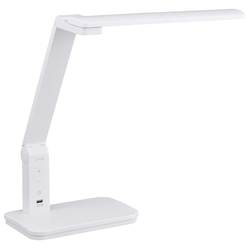 オーム電機 LEDデスクライト A形相当 Ra93 5段階調光 USBポート付き 昼光色 1000ルーメン デスクスタン..