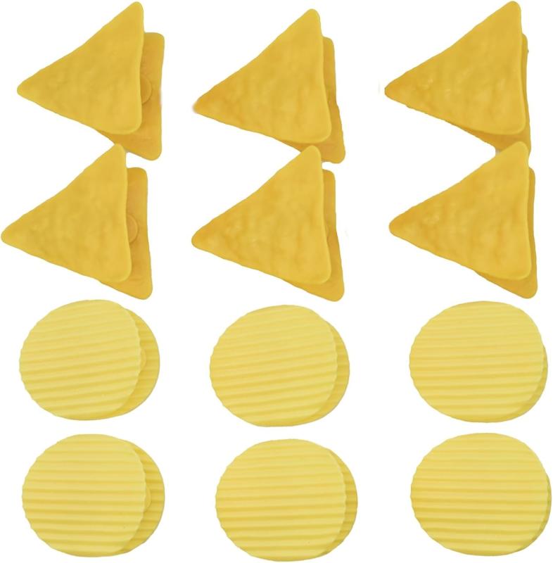 樂天商城 - 12個 食品用袋クリップ 収納クリップ 密封チャック袋 ヘアくりっぷ 密封器 ポテトチップス形 食品保存用 ホルダー ジャガイモ トウモロコシ プラスチック キッチン 食品 スナック 密