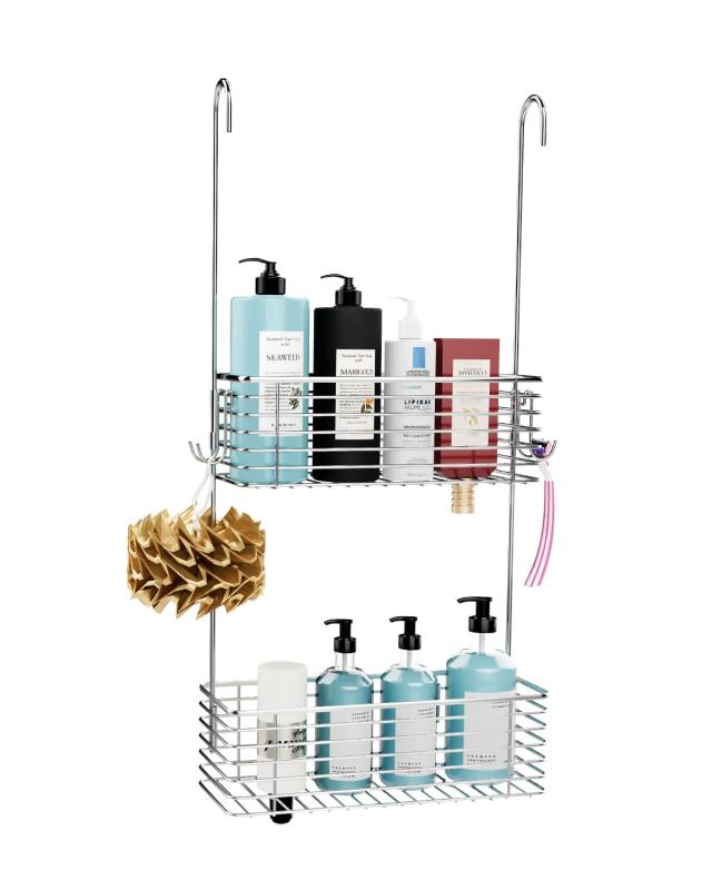 二重浴室ラック、浴室バスケット、18-8ステンレスシャワーラック、シャンプーラックサスペンション式、..