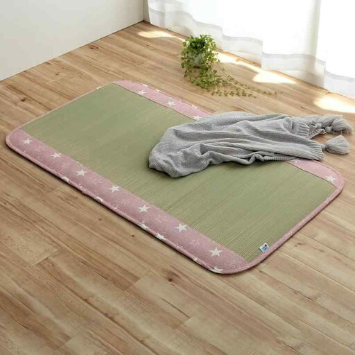 イケヒコ い草 ベビー マット シーツ ふとん デニムスター 約70×120cm ピンク 子供用 星 mat 国産 日本製 お昼寝 ネゴザ #7555259 イケヒコ い草 ベビー マット シーツ ふとん デニムスター 約70×120cm ピンク 子供用 星 mat 国産 日本製 お昼寝 ネゴザ #7555259