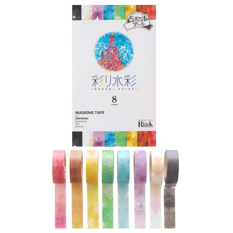樂天商城 - 彩り水彩8色 マスキングテープ