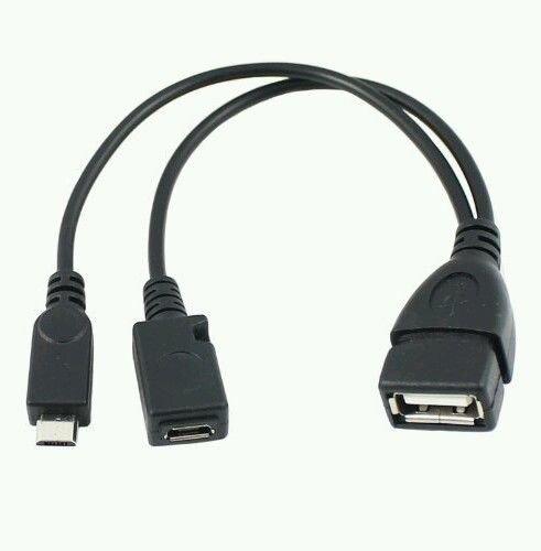Easi-Cable OTGケーブル Galaxy/NOTE/HTCV/タブレット/スマホ用 OTGケーブル USB機器給電端子付