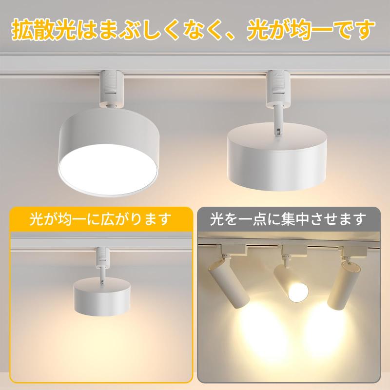 無段階調光調色可能 ダクトレール スポットライト リモコン付き, 拡散光 LED一体型照明 15W(120W形相当), 明るい レールライト, 高演色CRI90+ 3000K-6000K 1200lm, キッチン/ショップ用 シーリン tomstore-10946783 TOMstore サンプル画像3