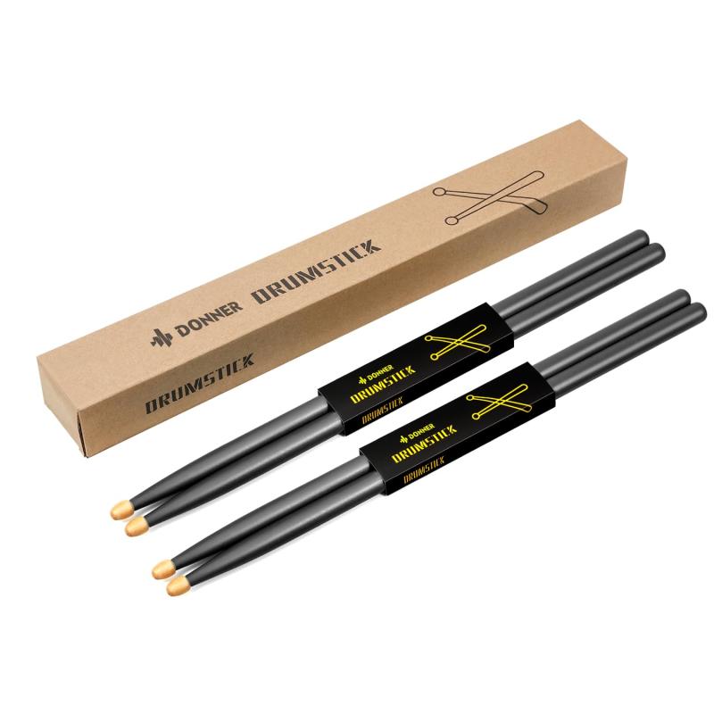 ドラムスティック 2組セット 5Aメープルウッド ドラム練習パッド スネアドラム 打楽器スティック 収納ケース付き クリスマス 誕生日 贈り物 ブラック tomstore-10854443 TOMstore サンプル画像3